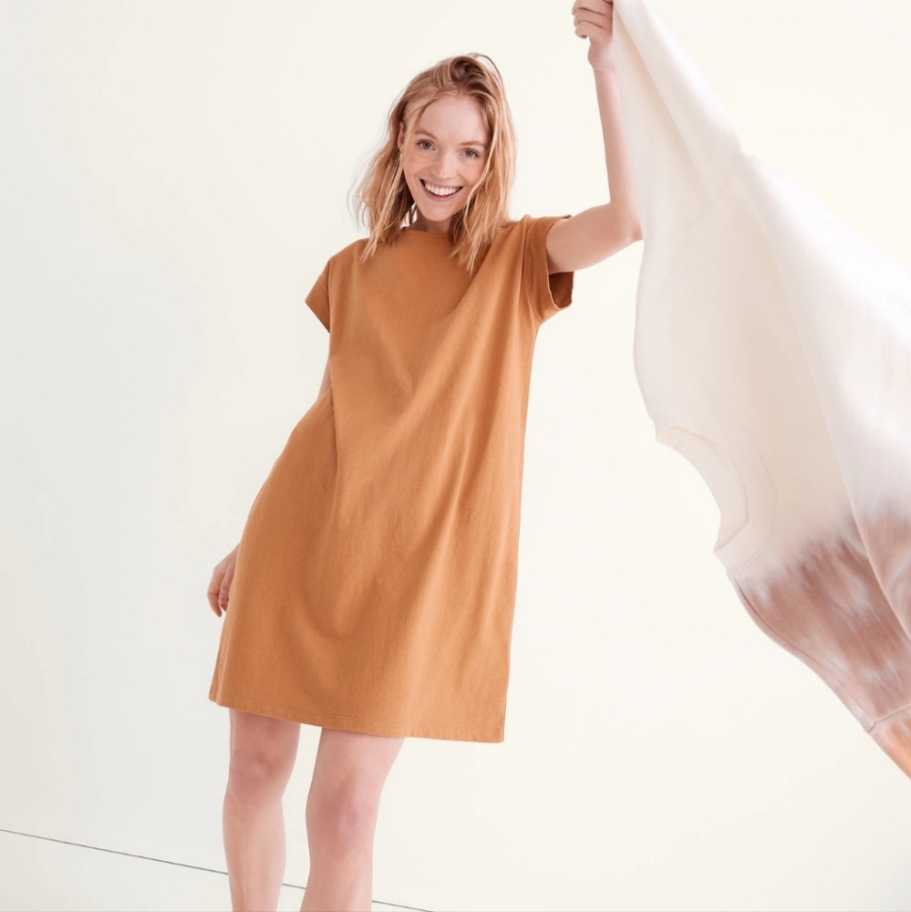 Madewell Organic Cotton Cap-Sleeve Tee Dress
